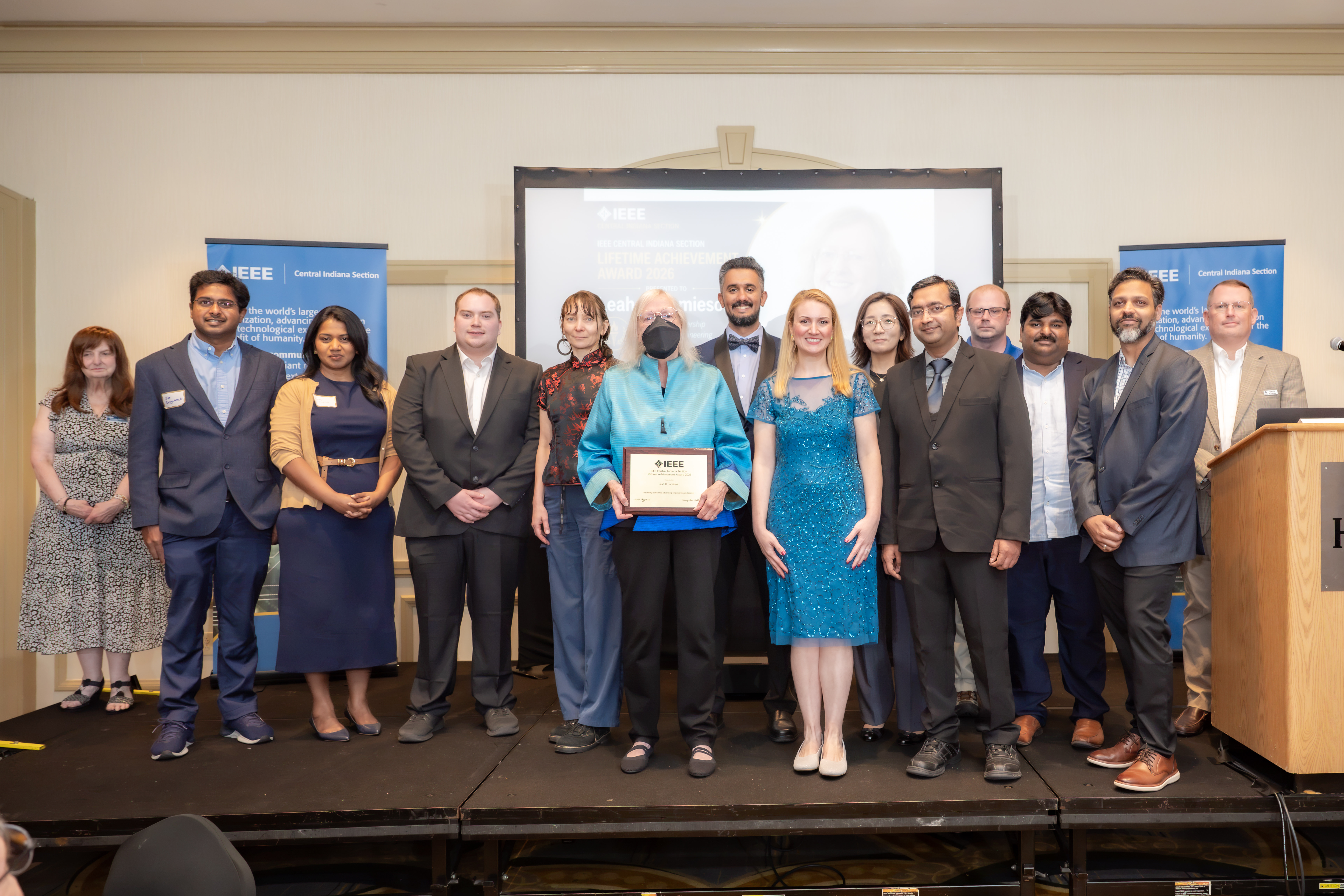 Receiving recognition at an IEEE CIS awards event